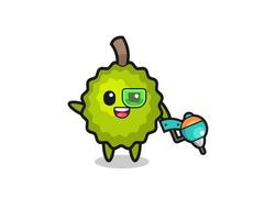 durian cartoon as future warrior mascot vector