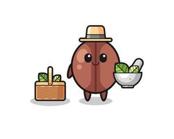 coffee bean herbalist cute cartoon vector