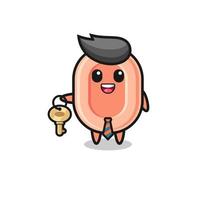 cute soap as a real estate agent mascot vector