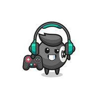 billiard gamer mascot holding a game controller vector