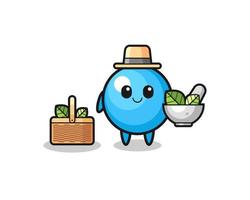 gum ball herbalist cute cartoon vector