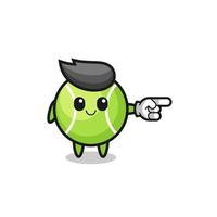 tennis mascot with pointing right gesture vector