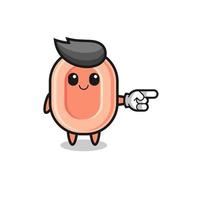 soap mascot with pointing right gesture vector