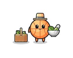 basketball herbalist cute cartoon vector