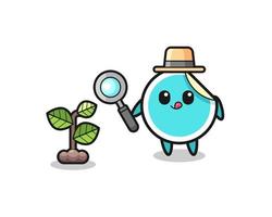 cute sticker herbalist researching a plants vector