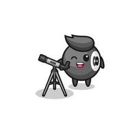 billiard astronomer mascot with a modern telescope vector