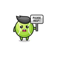 cute tennis hold the please help banner vector