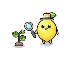 cute lemon herbalist researching a plants vector