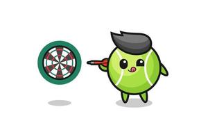 cute tennis is playing dart vector