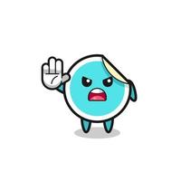 sticker character doing stop gesture vector