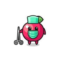 surgeon apple mascot character vector