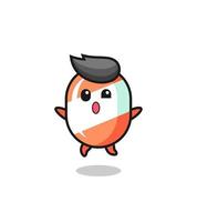 candy character is jumping gesture vector