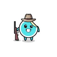 sticker hunter mascot holding a gun vector