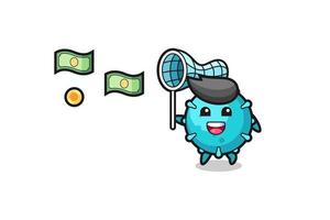 illustration of the virus catching flying money vector