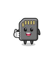 memory card mascot doing thumbs up gesture vector
