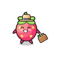 strawberry herbalist character searching a herbal