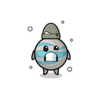 cute cartoon planet with shivering expression vector