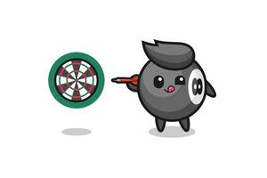 cute billiard is playing dart vector