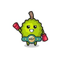 personaje de la mascota del boxeador durian vector