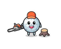 golf lumberjack character holding a chainsaw vector