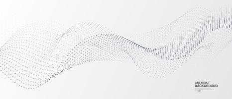 Grey and white abstract background with flowing particles vector