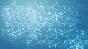 Blue and clear water texture. Swimming pool rippled water background vector