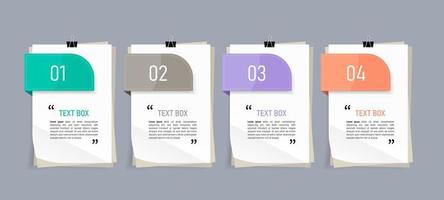 Text box design with notepapers mockup vector