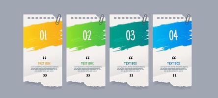 Text box design with notepapers mockup vector