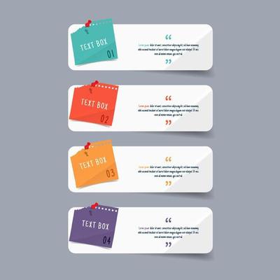 Text box design with notepapers mockup