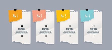 Text box design with note papers vector