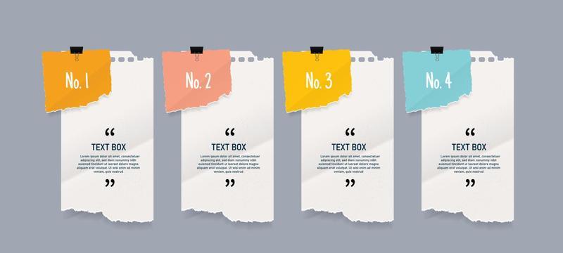 Text box design with note papers