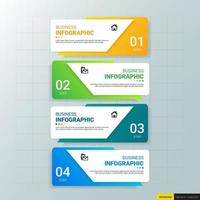 Colorful rectangular infographics template vector