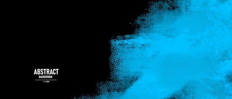 Fondo abstracto acuarela negro y azul con textura de lienzo vector