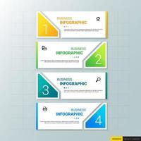 Colorful rectangular infographics template vector