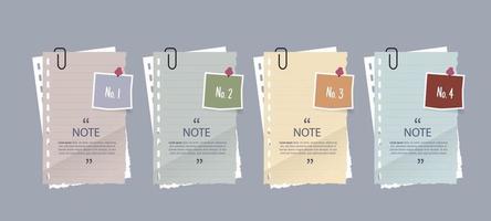 Text box design with note papers vector