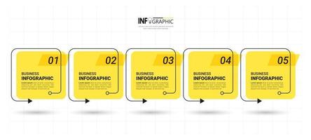 infografía direccional de cinco pasos vector