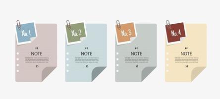 Text box design with note papers vector