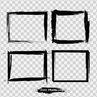 grunge frame with black brush strokes. vector