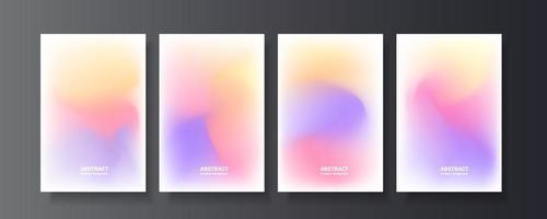 Set of colorful holographic gradient background vector
