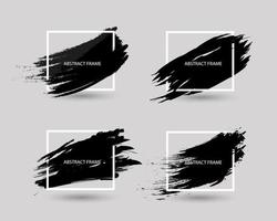 Set of Black grunge abstract background with square frame. vector