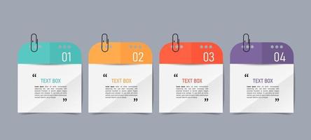 Text box design with notepapers mockup vector