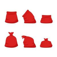 Set of red bags Santa Claus isolated on white background vector