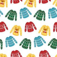 Ugly Christmas sweaters seamless pattern vector