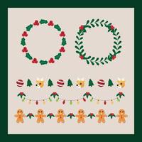 Christmas frame and border template. Vector illustration.