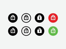 Lock icon and unlock icon vector