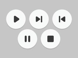 Media player icon, media player button, icon set vector