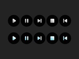 Media player icon, gradation icon, media player button vector