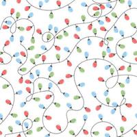 Colorful seamless background with illustrations of twinkle lights Christmas decorations. Use it for wallpaper textile print pattern fills web page wrapping paper design of presentation vector