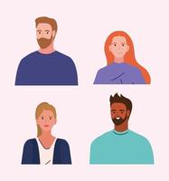 group multiracial people vector