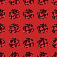 Red background with gift boxes. New year background vector